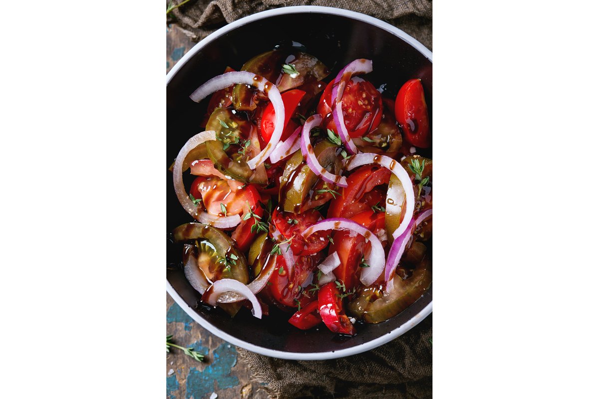 Tomatoes and onion salad example image 1