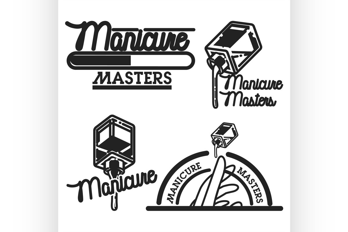 Vintage manicure emblems example image 1