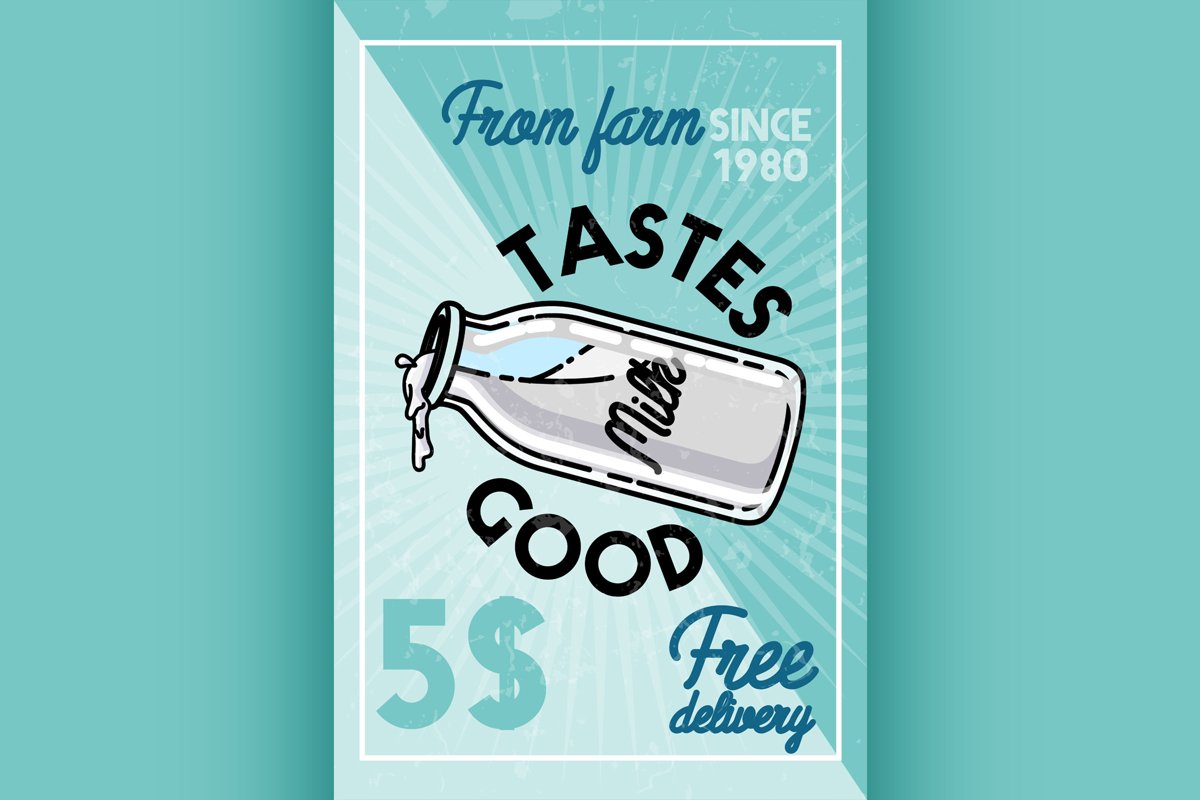 Color vintage milk banner example image 1