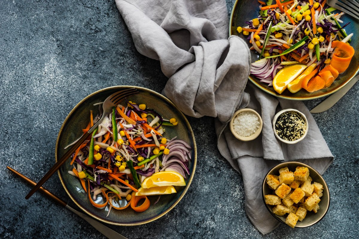 Healthy food concept with organic vegetables in salad example image 1