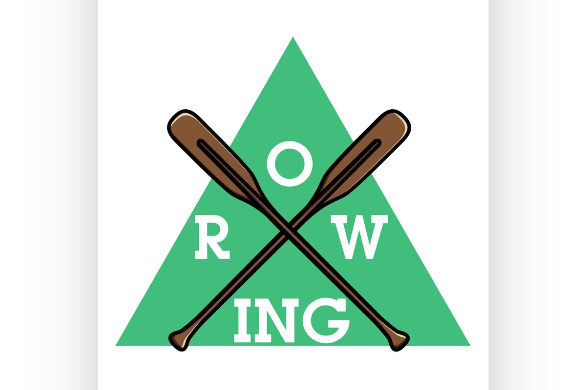 Color vintage rowing emblem example image 1