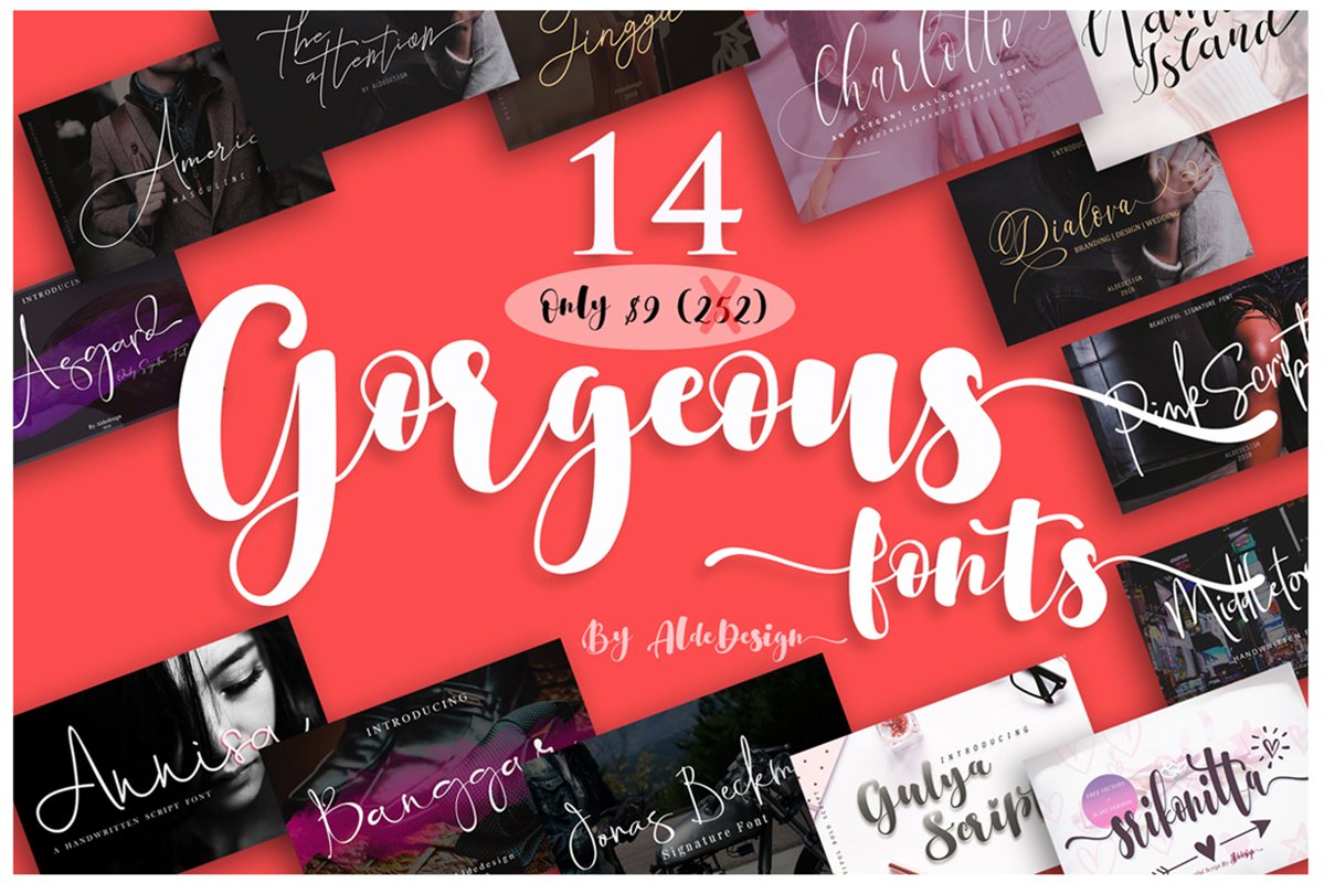Gorgeous Bundle - 14 Fonts in 1 Pack example image 1