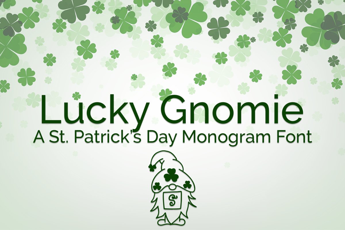 Lucky Gnomie - A St. Patrick's Day Monogram Font example image 1