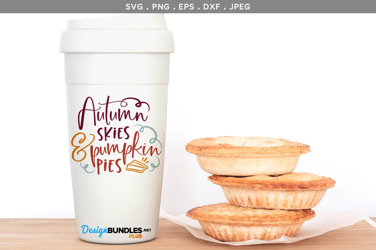 Autumn Skies & Pumpkin Pies - svg, printable example image 1