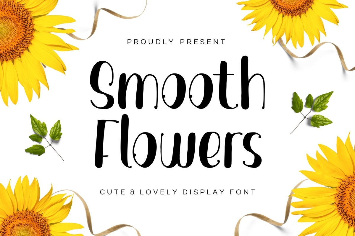 Smooth Flowers Font example image 1