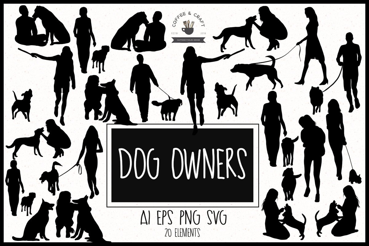 Dog owners clipart example image 1