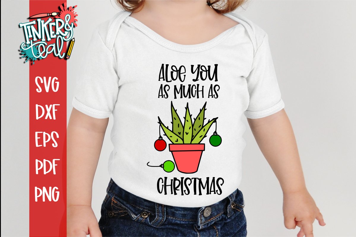 Aloe You Funny Cactus Christmas SVG example image 1