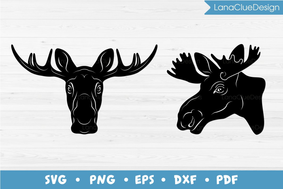 Moose Head SVG - 2 designs example image 1
