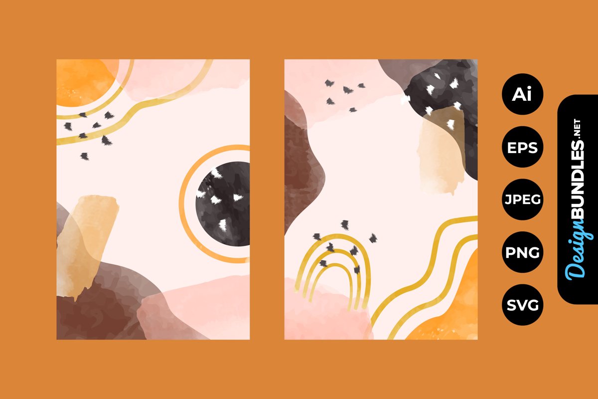Abstract Watercolor Shapes Covers example image 1