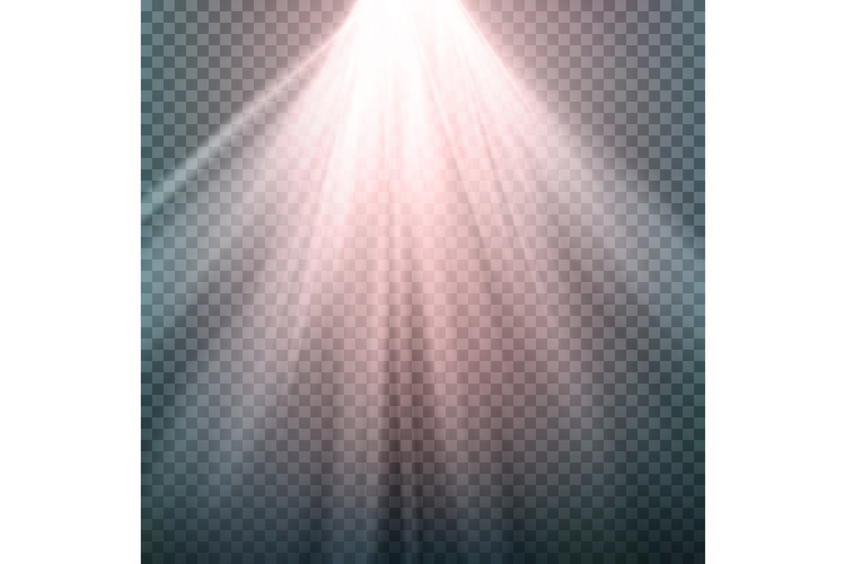 Glow Light Effect. Beam Rays Vector. Sunlight Special Lens example image 1