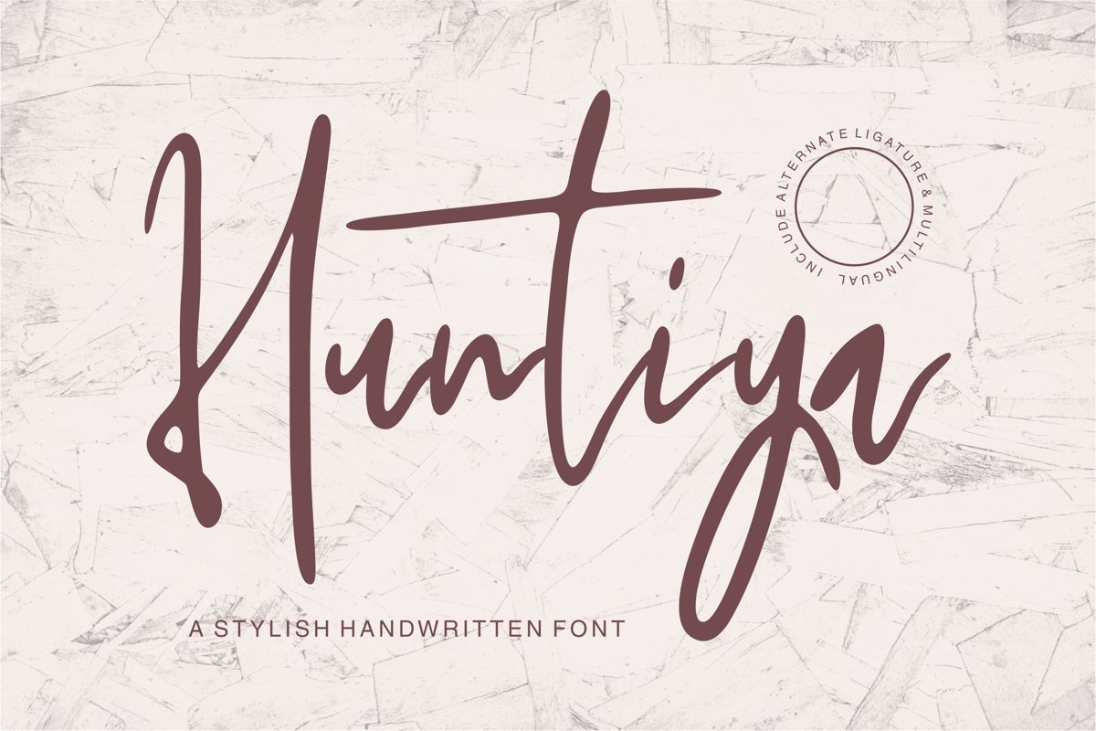 Huntiya - A Stylish Handwritten Font example image 1