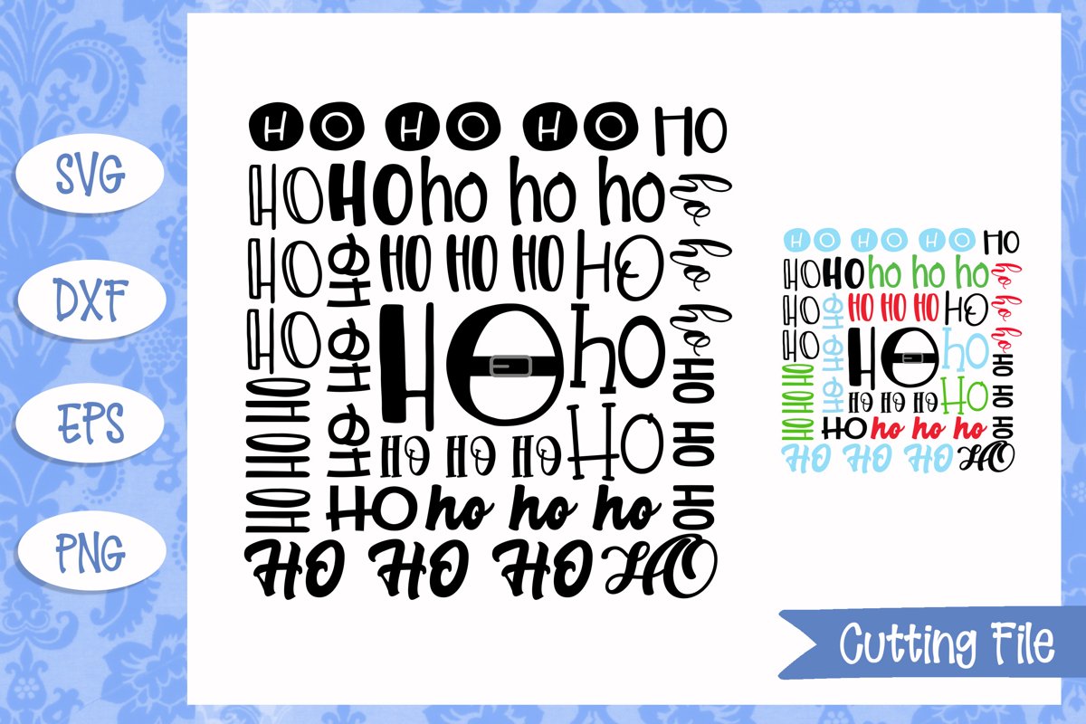 Ho Ho Ho Subway Art SVG Cut File example image 1