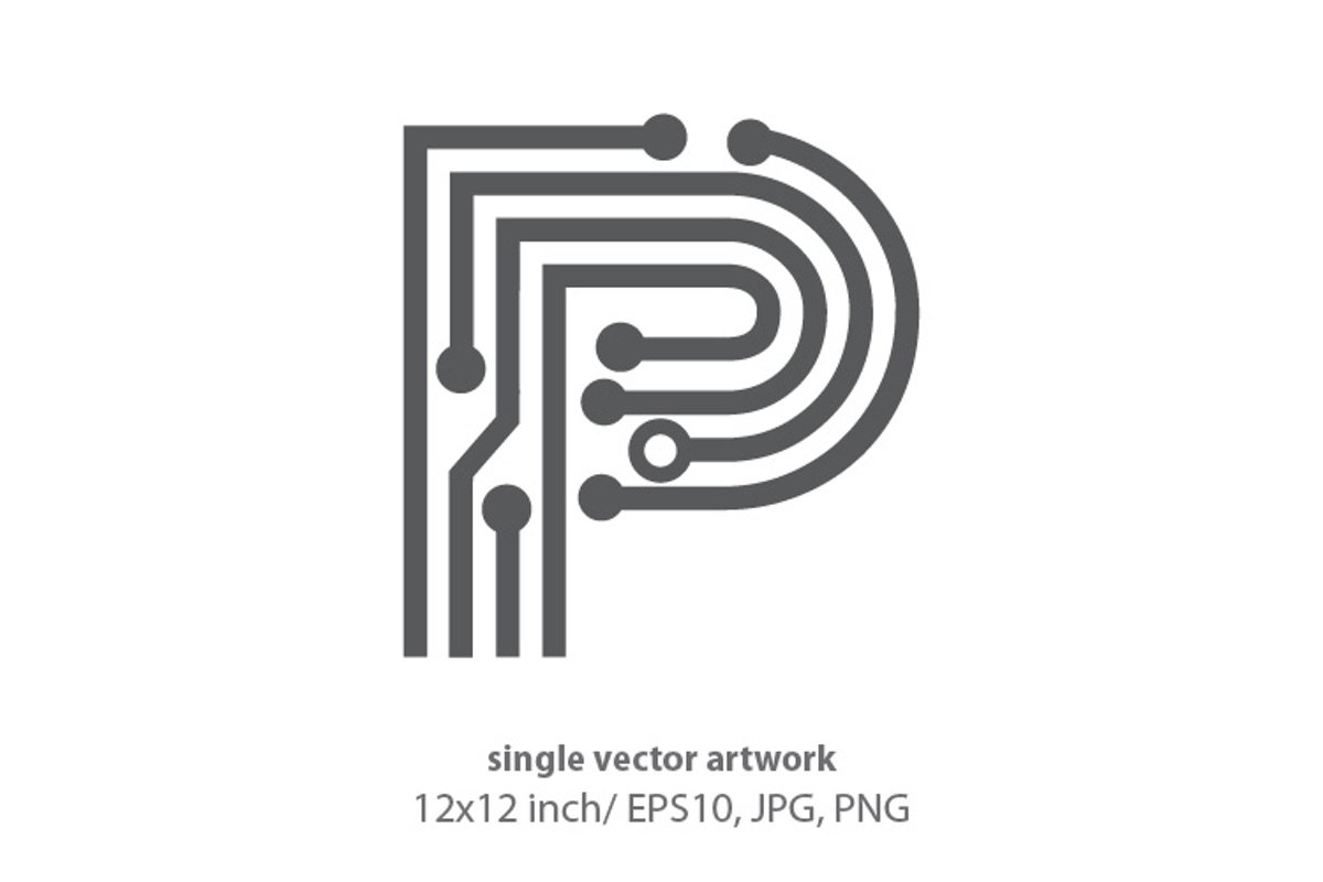 digital letter p - single vector artwork example image 1