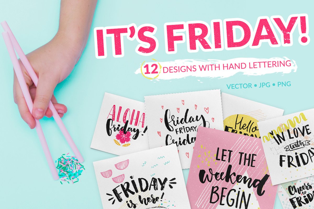 Friday - hand lettering sayings example image 1