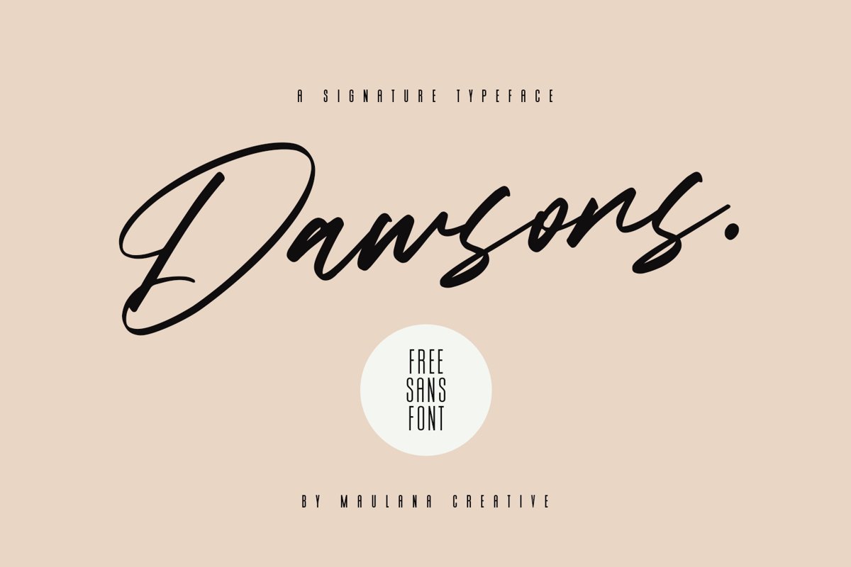 Dawsons Script - Free Sans Font example image 1