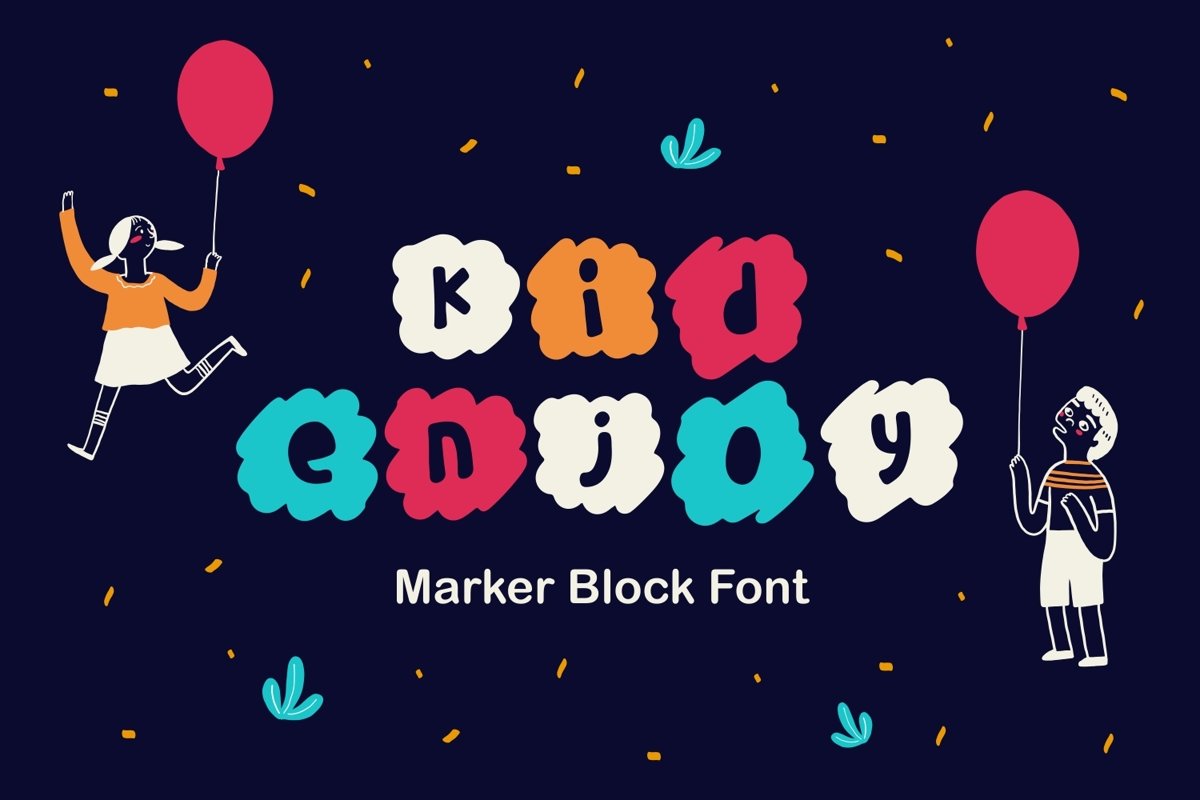 Kidenjoy - Marker Block Font example image 1