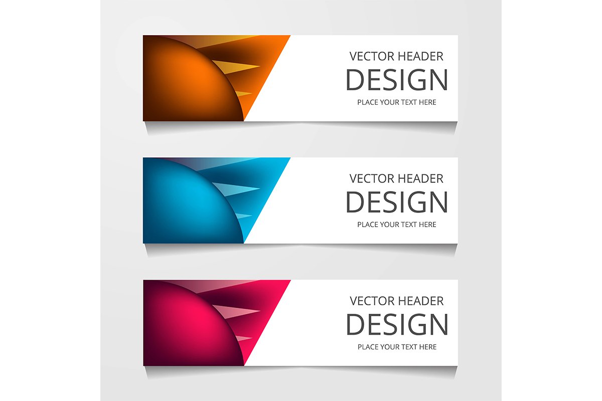 Abstract design banner, web template with three different co example image 1