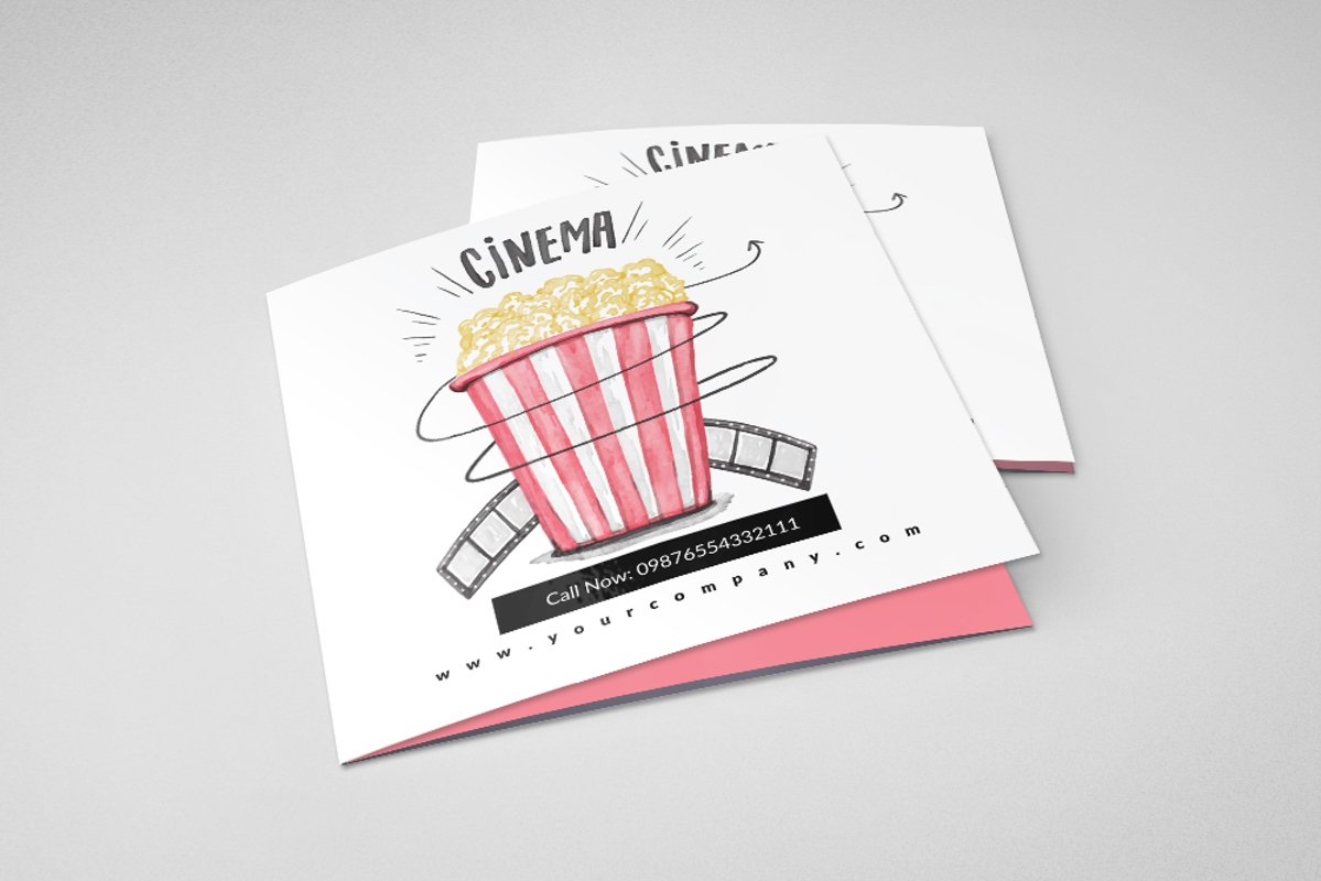 Cinema Movie Theater square Trifold Brochure example image 1