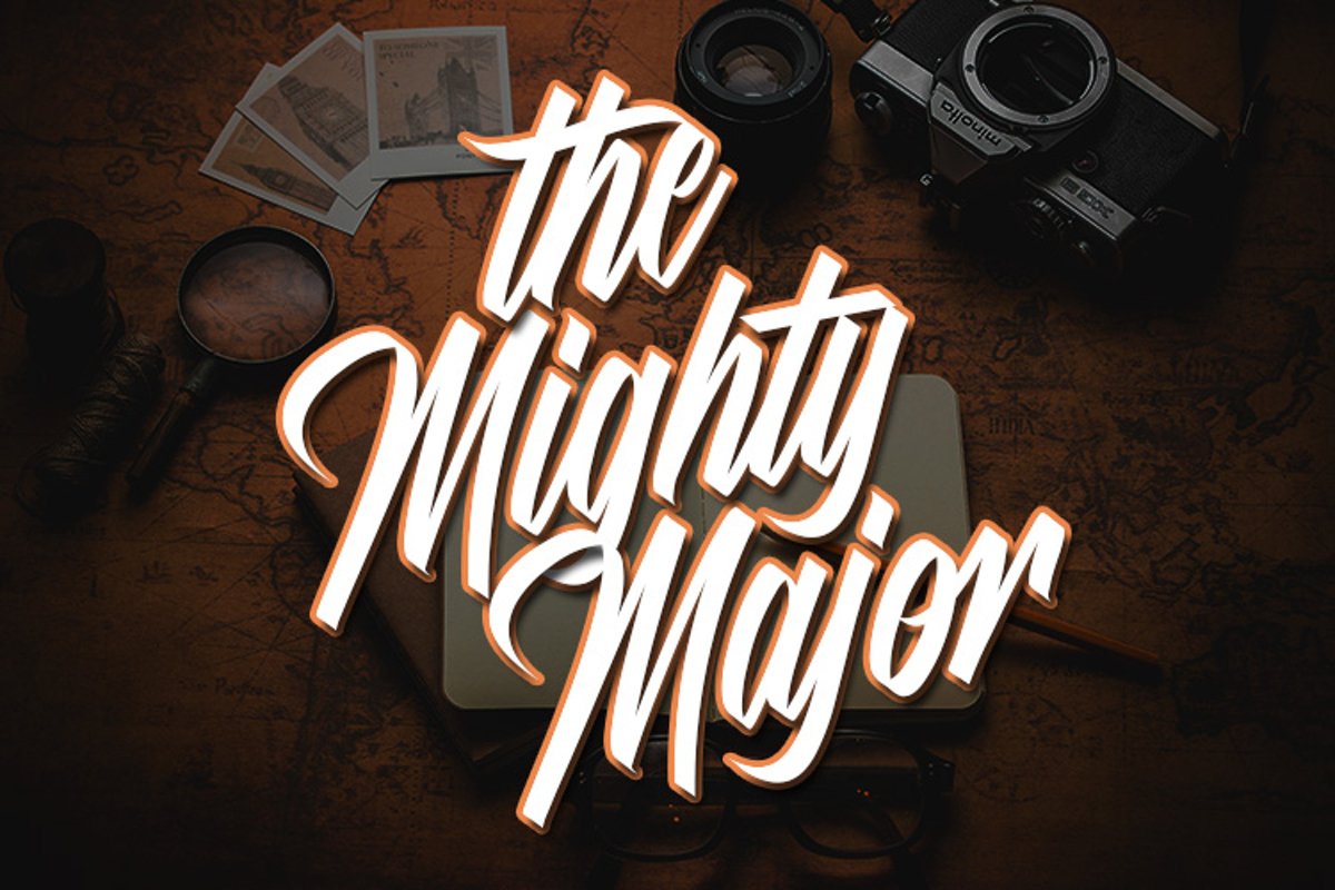 The Mighty Major - Calligraphy Script Font example image 1