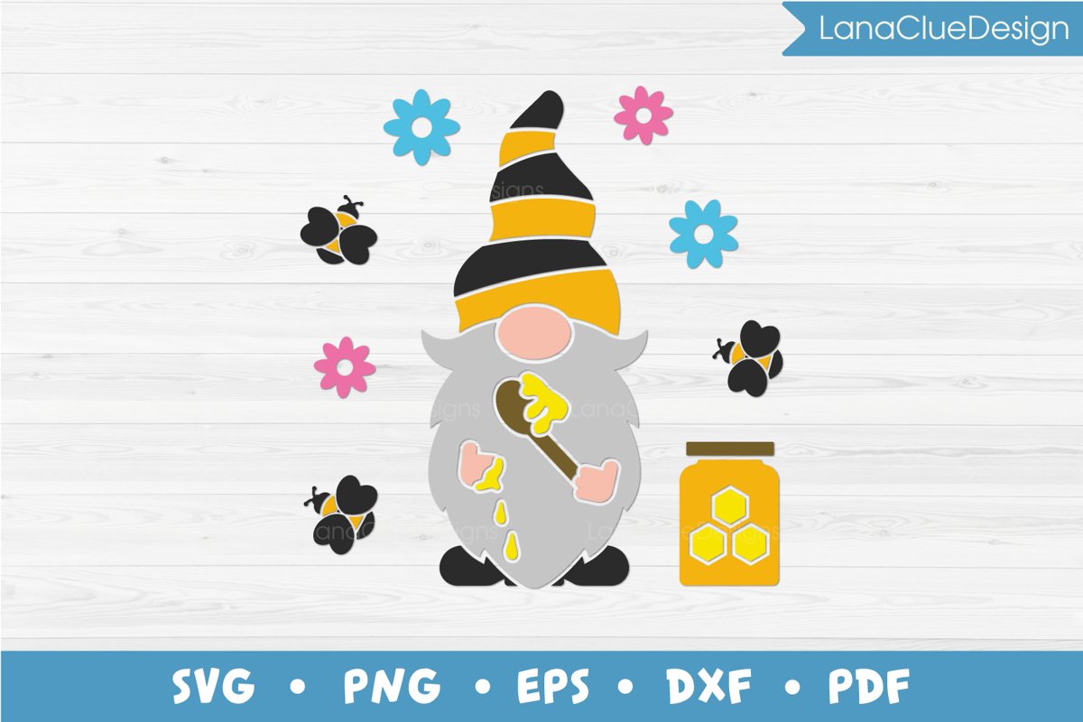 Honey Gnome SVG - Bumble Bee Gnome example image 1