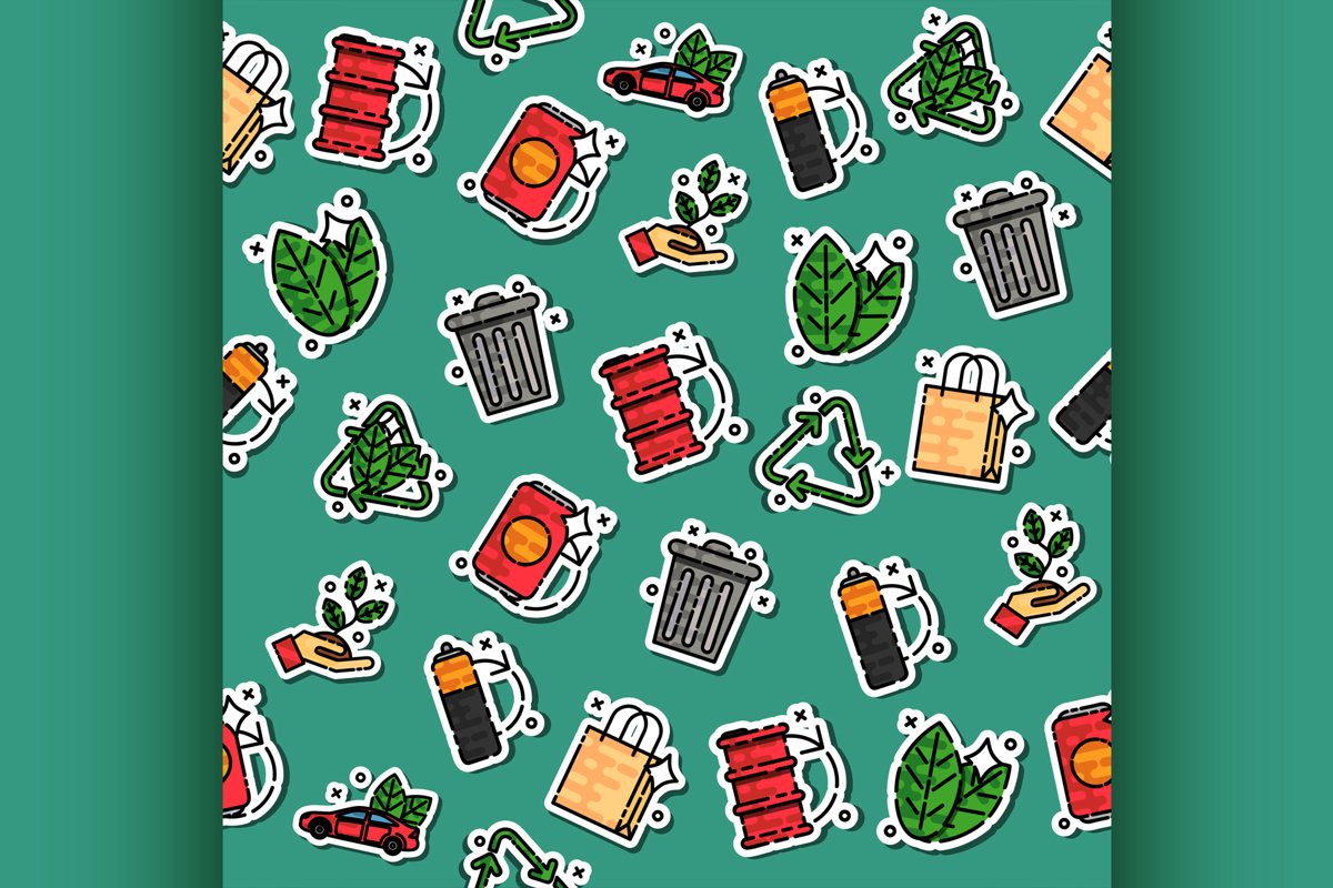 Colored recycling pattern example image 1