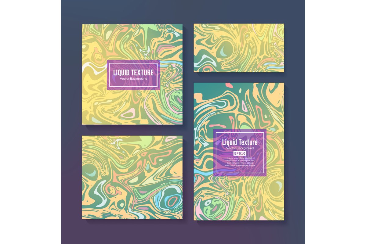 Craft Liquid Texture Vector. Hand Drawn Artwork On Water example image 1