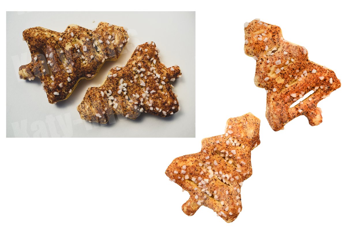 Set of 3 photos of Christmas tree shaped cookies example image 1