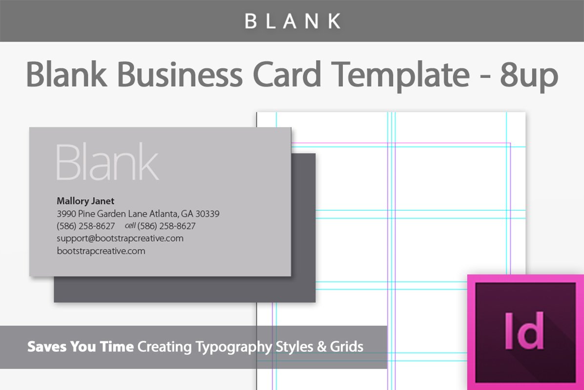 Blank Business Card InDesign Template example image 1