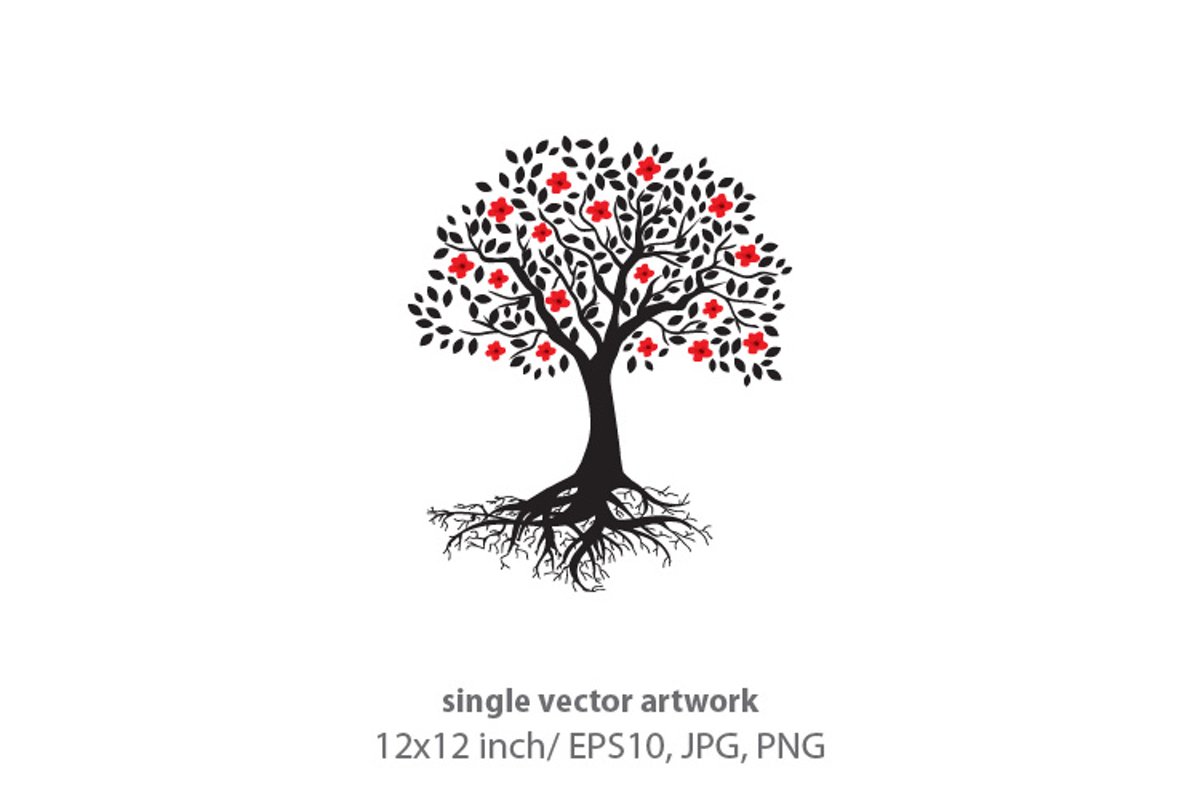 BLOOMING TREE - single vector artwork example image 1