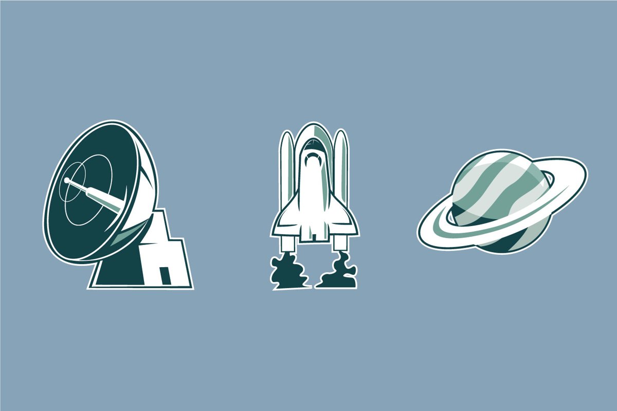 Space Sticker illustrations example image 1