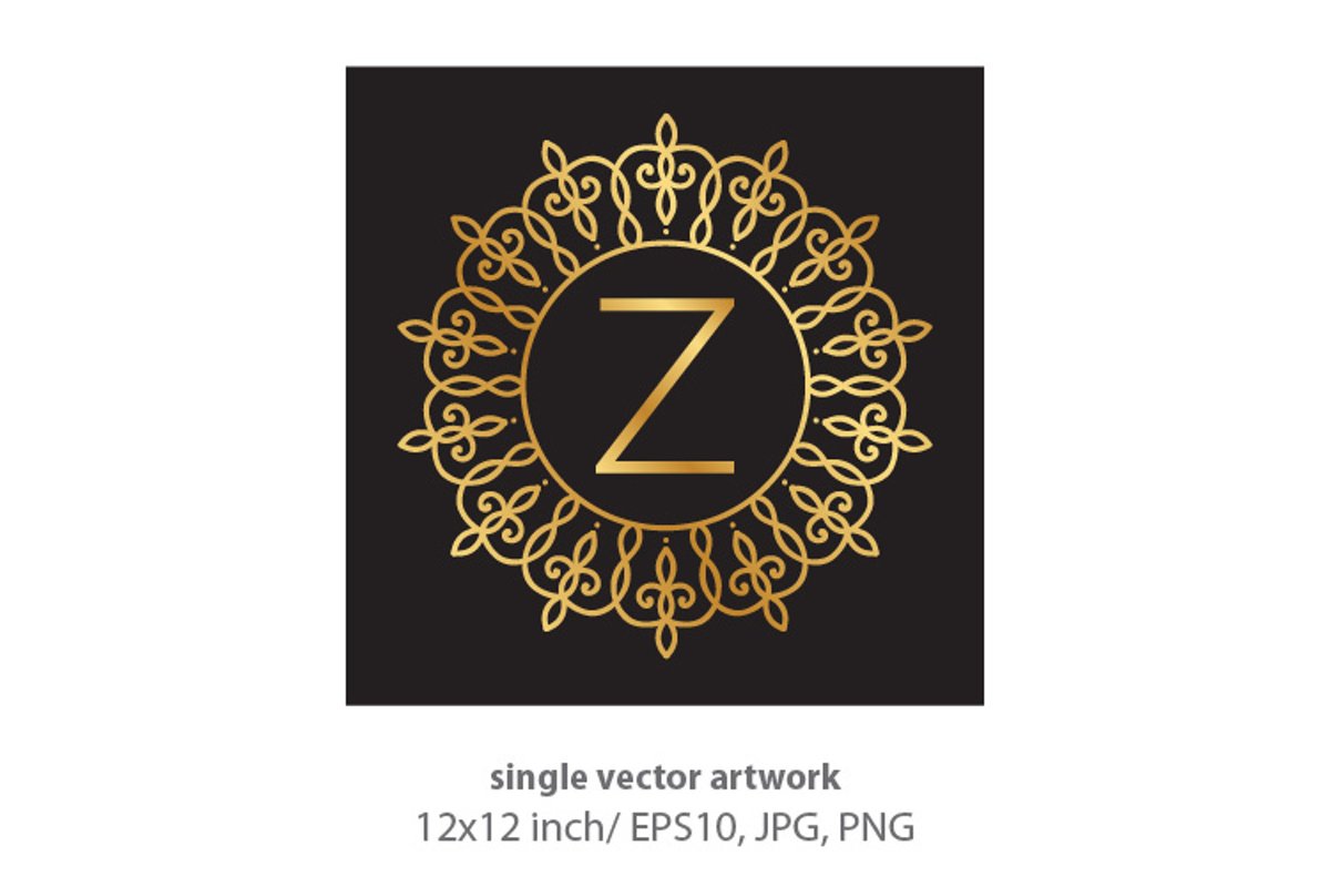 Letter Z, inside luxury frame example image 1