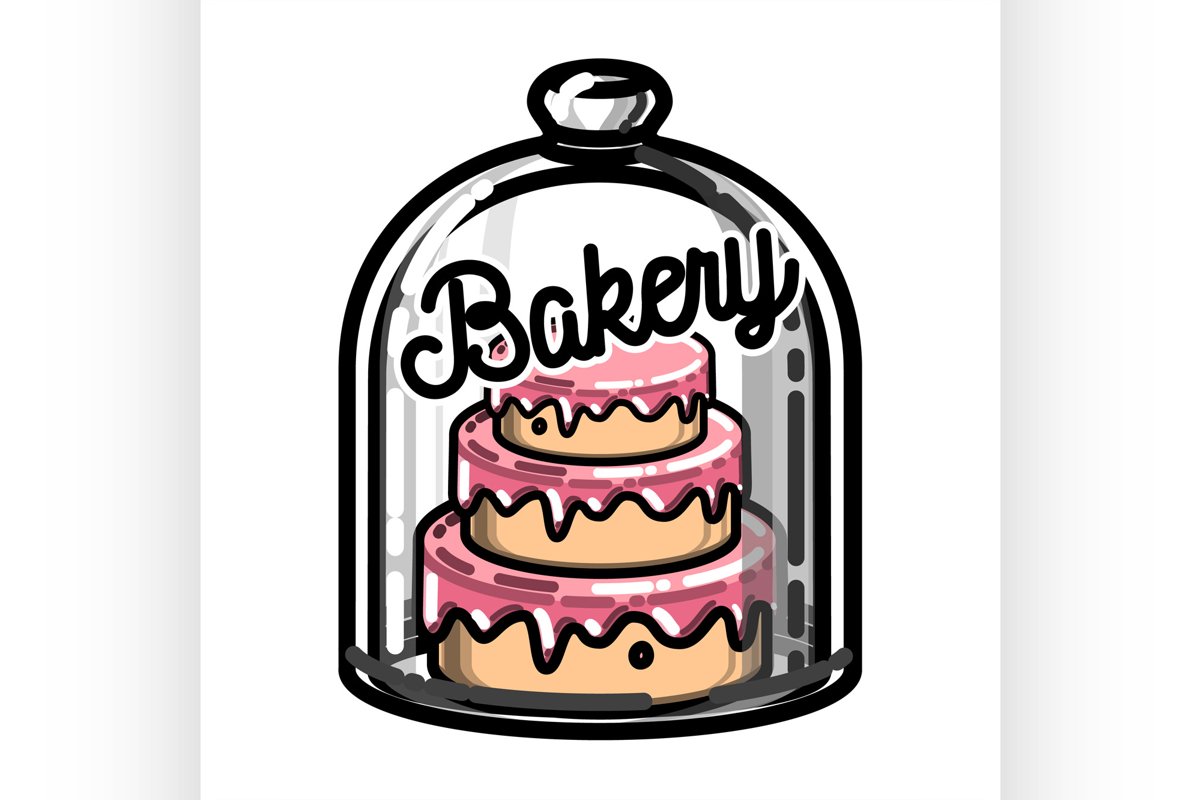 Color vintage bakery emblem example image 1