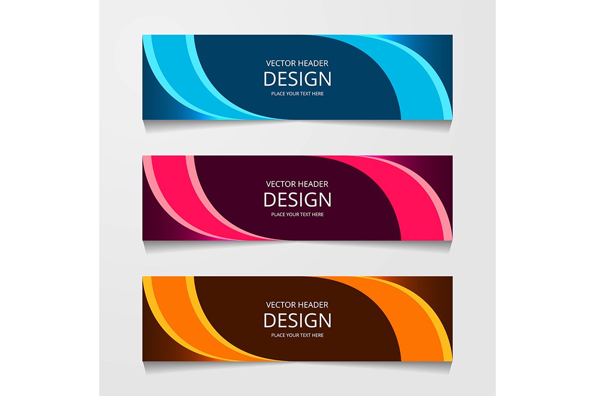 Set Horizontal web banner, with three different color, Corpo example image 1