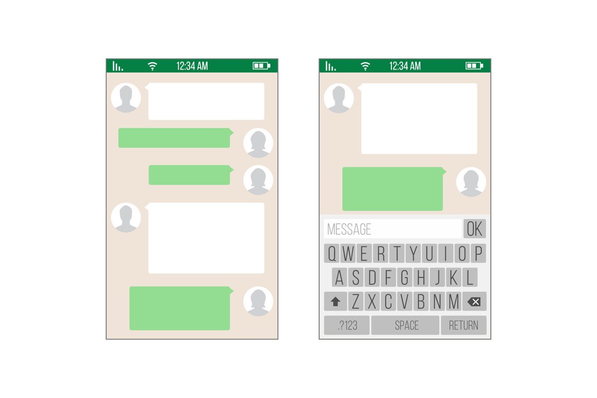 Chat, Sms Application Vector Template. Message Boxes. Modern example image 1