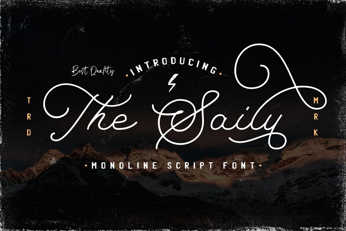 The Saily - Monoline Retro Script Font example image 1