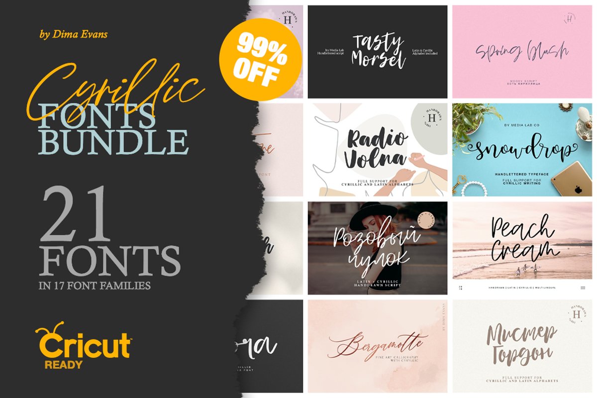 Cyrillic Fonts Bundle example image 1