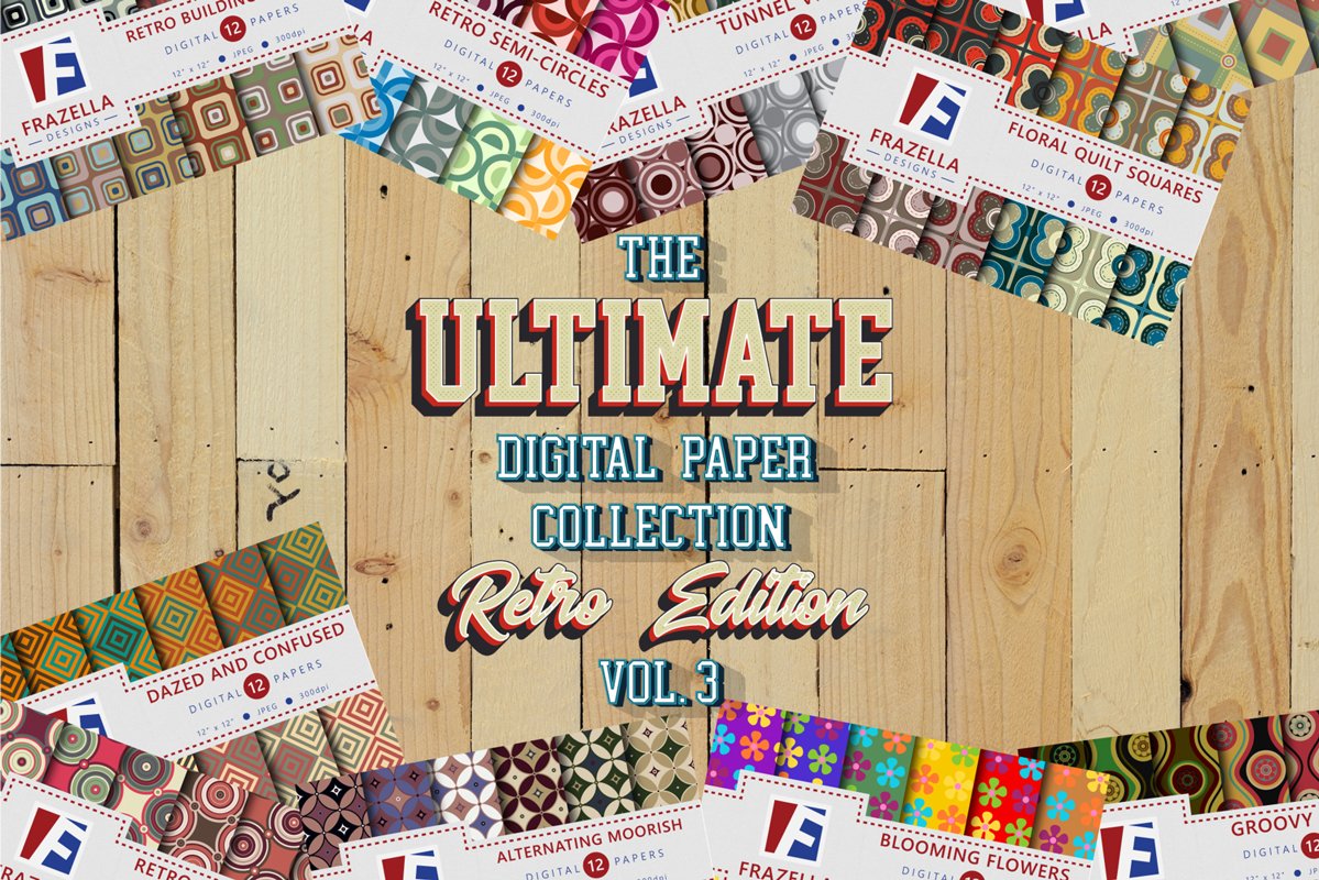The ULTIMATE Digital Paper Collection Retro Edition Vol. 3. example image 1