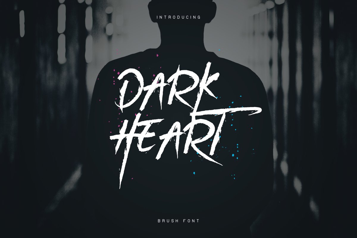 DarkHeart Brush font Extras example image 1