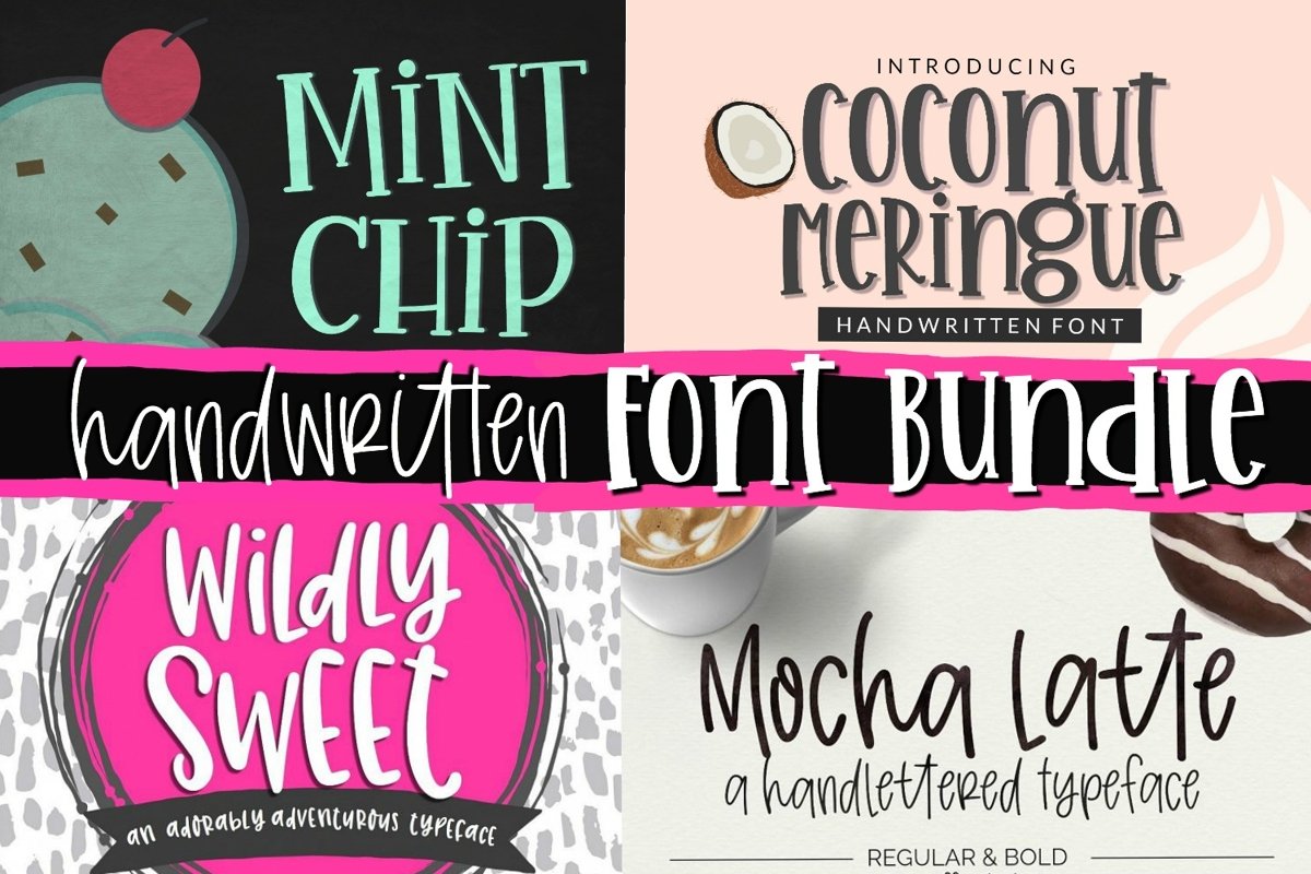 Handwritten Font Bundle - 4 Cut-friendly Fonts example image 1