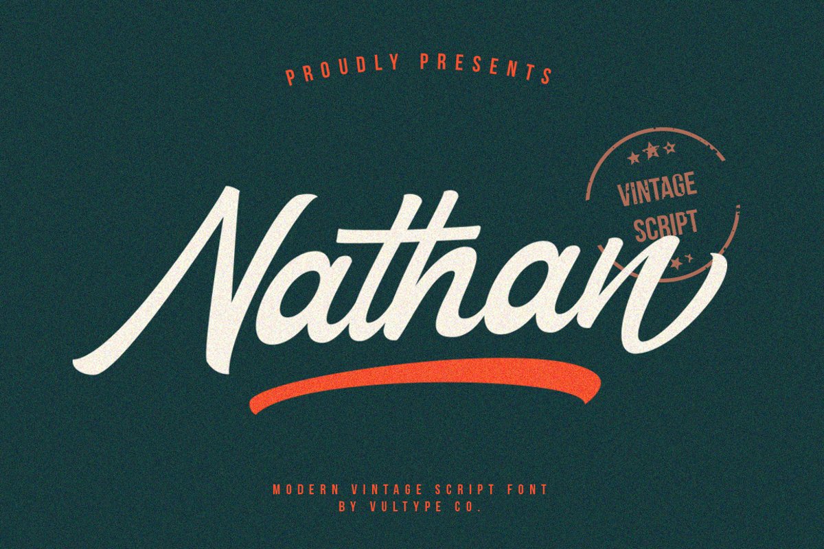 Nathan - Vintage Script example image 1