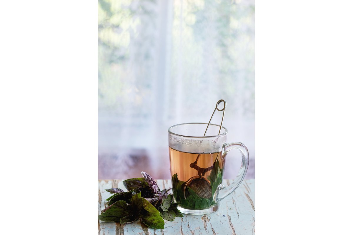 Hot violet basil tea example image 1