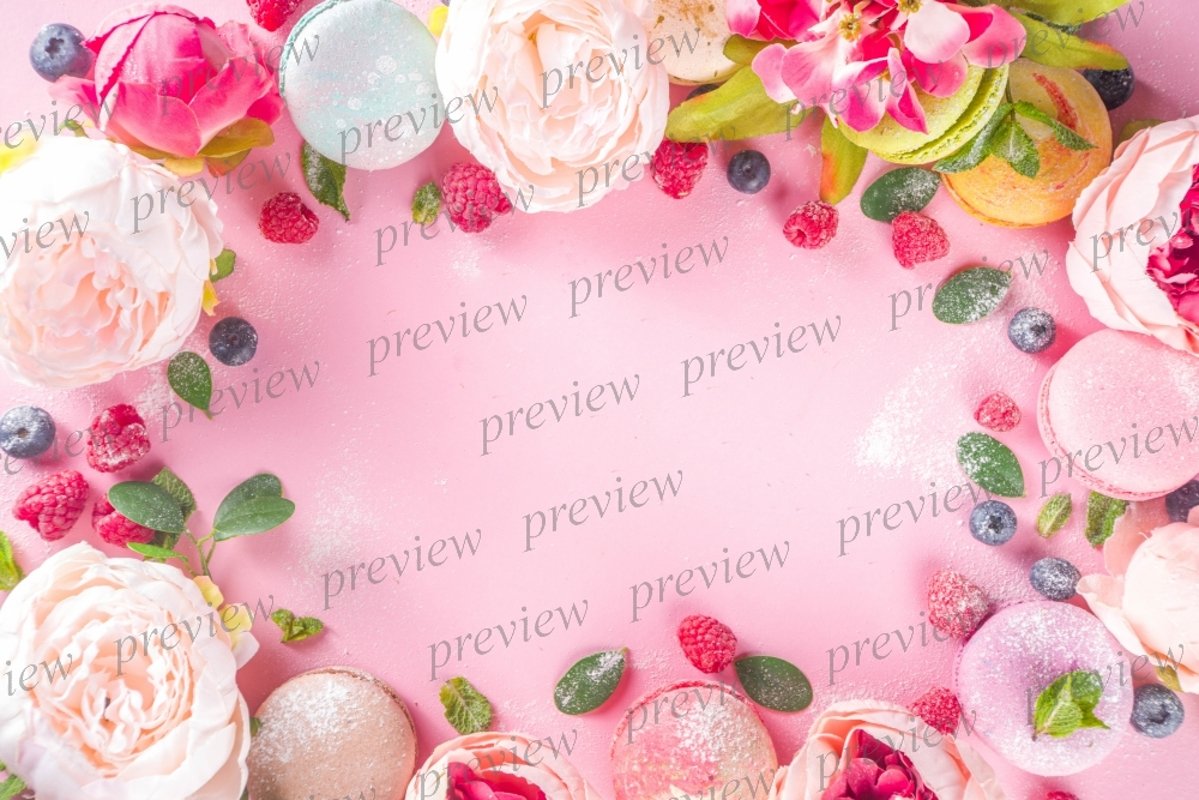 Colorful french macaron dessert example image 1