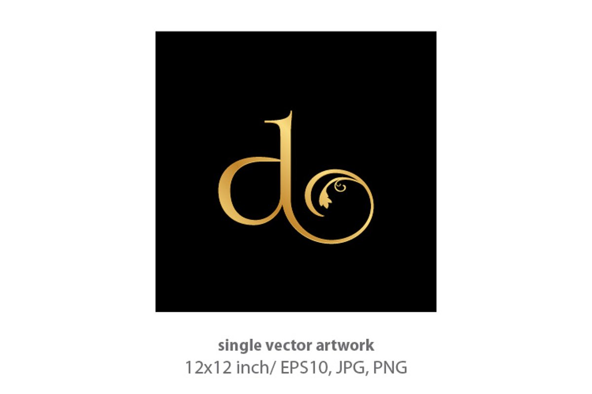 Decorative golden letter d example image 1