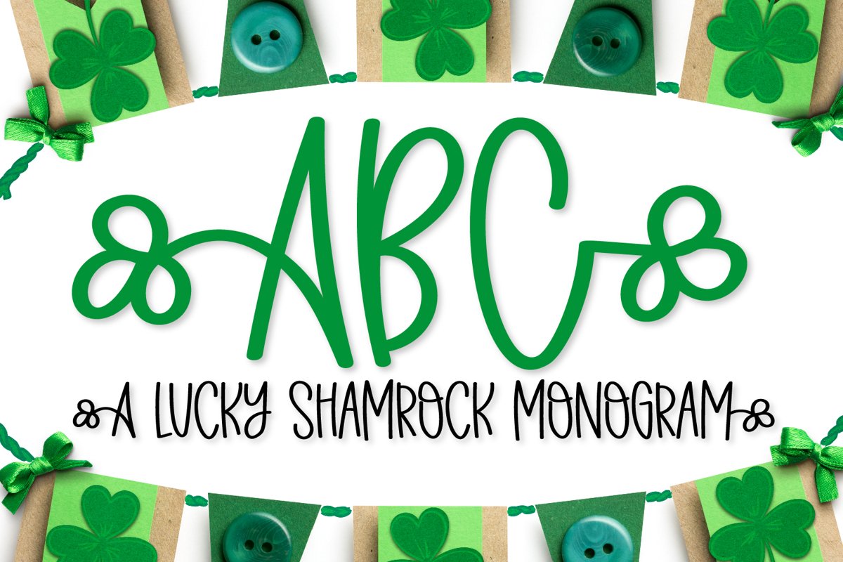 Shamrock Monogram Font - A-Z Letters example image 1