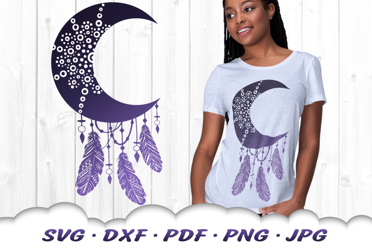 Celestial Dreamcatcher Dotted Mandala SVG DXF Cut Files example image 1