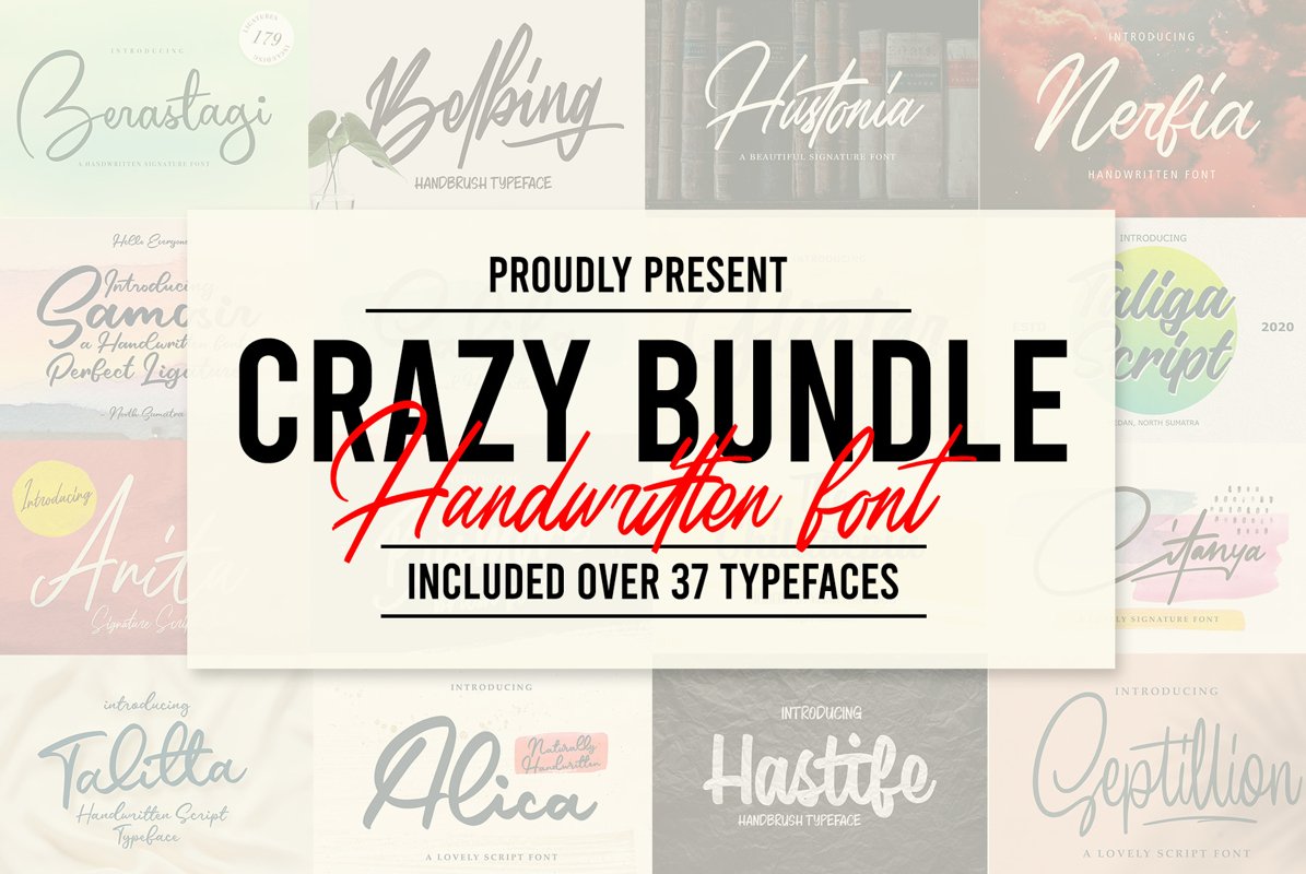 CRAZY BUNDLE - Handwritten Font example image 1