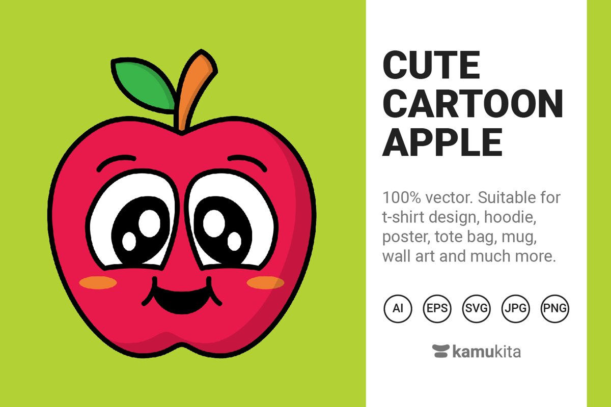 Cute Cartoon Apple example image 1