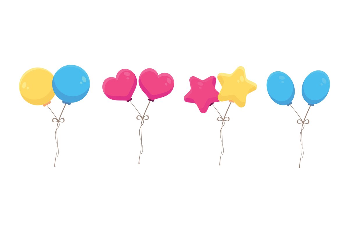 Birthday Balloons Illustrations example image 1