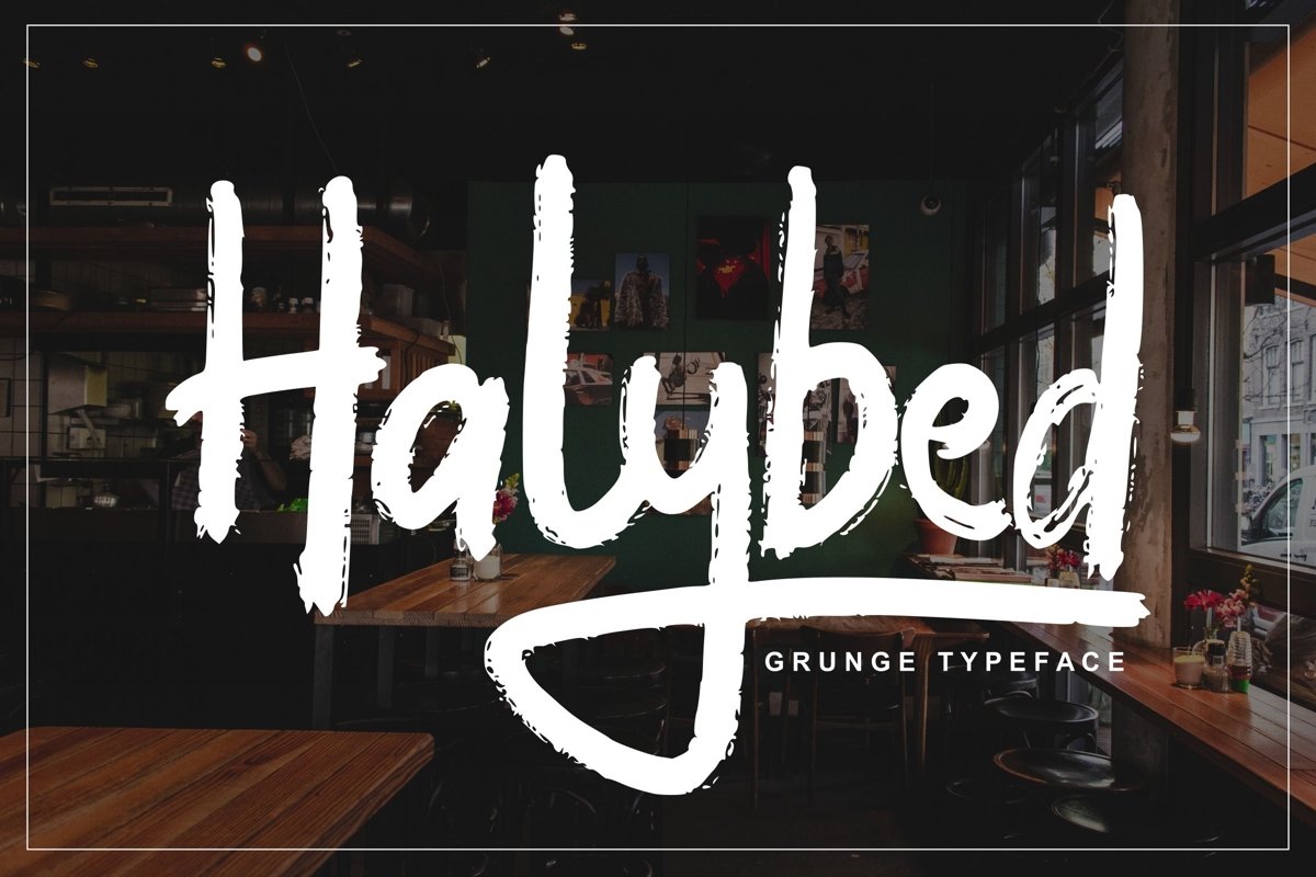 Halybed | Grunge Typeface Font example image 1