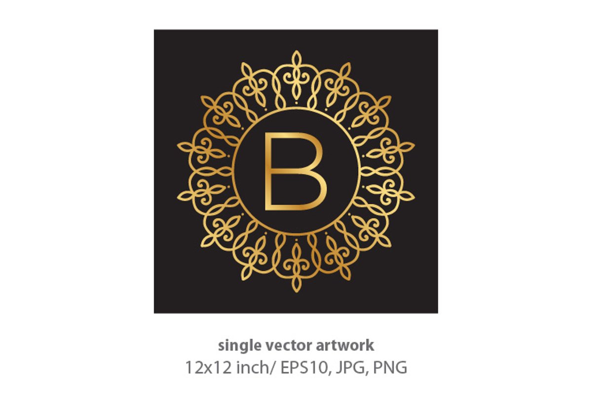 Letter b, inside luxury frame example image 1